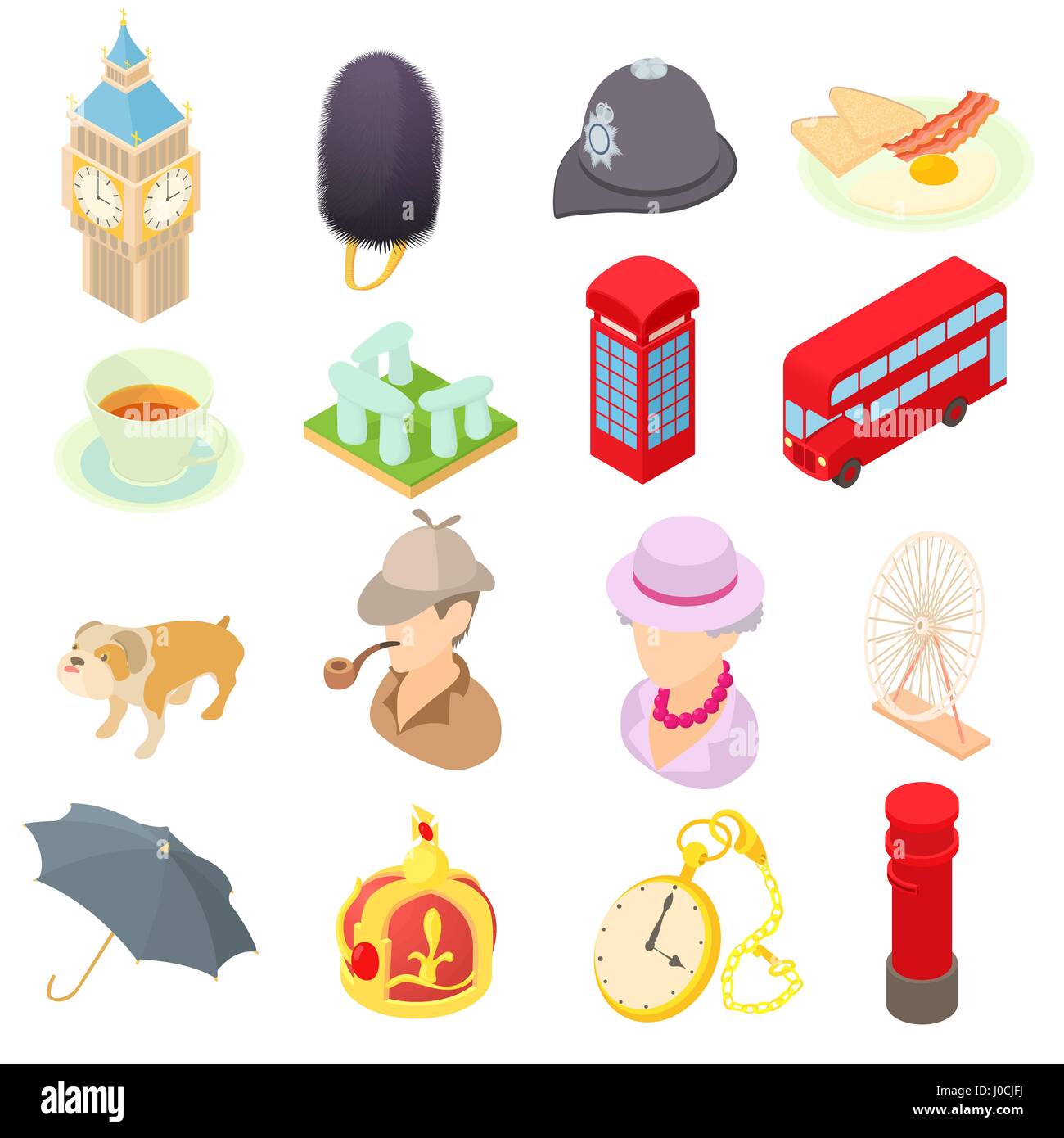 Great Britain icons set, isometric 3d style Stock Vector Image & Art ...