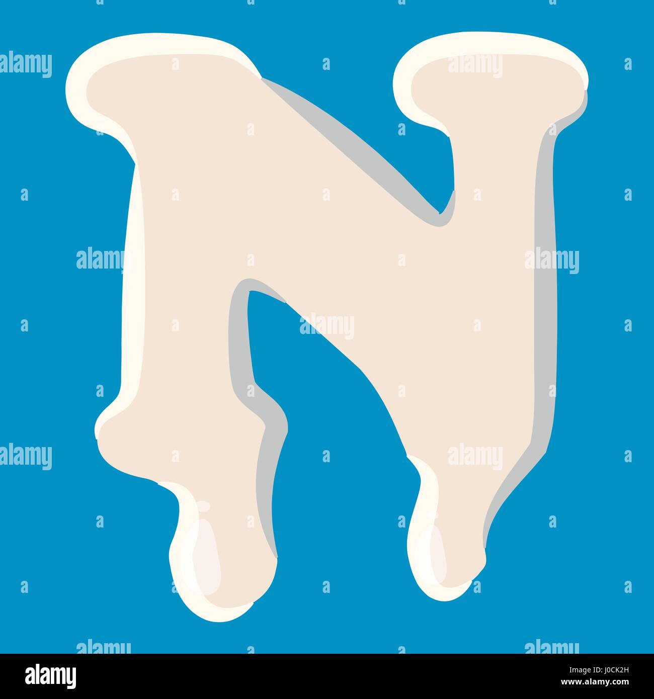 N letter isolated on baby blue background Stock Vector Image &amp; Art - Alamy