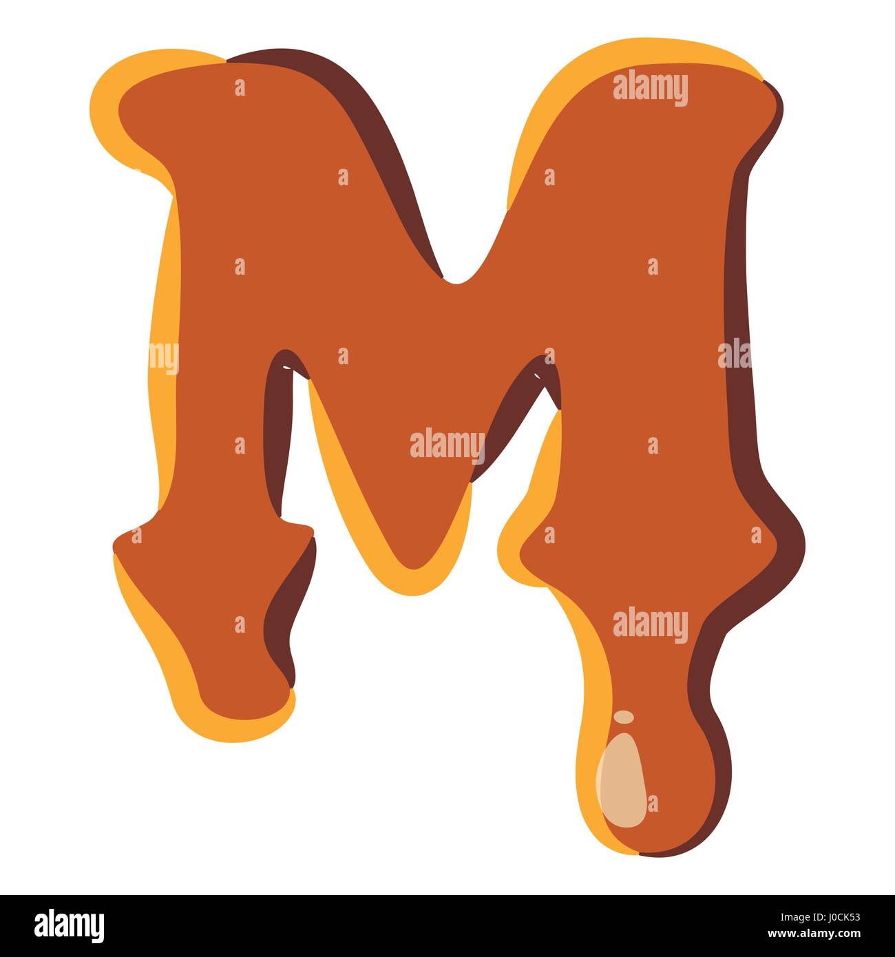 Letter M from caramel icon Stock Vector