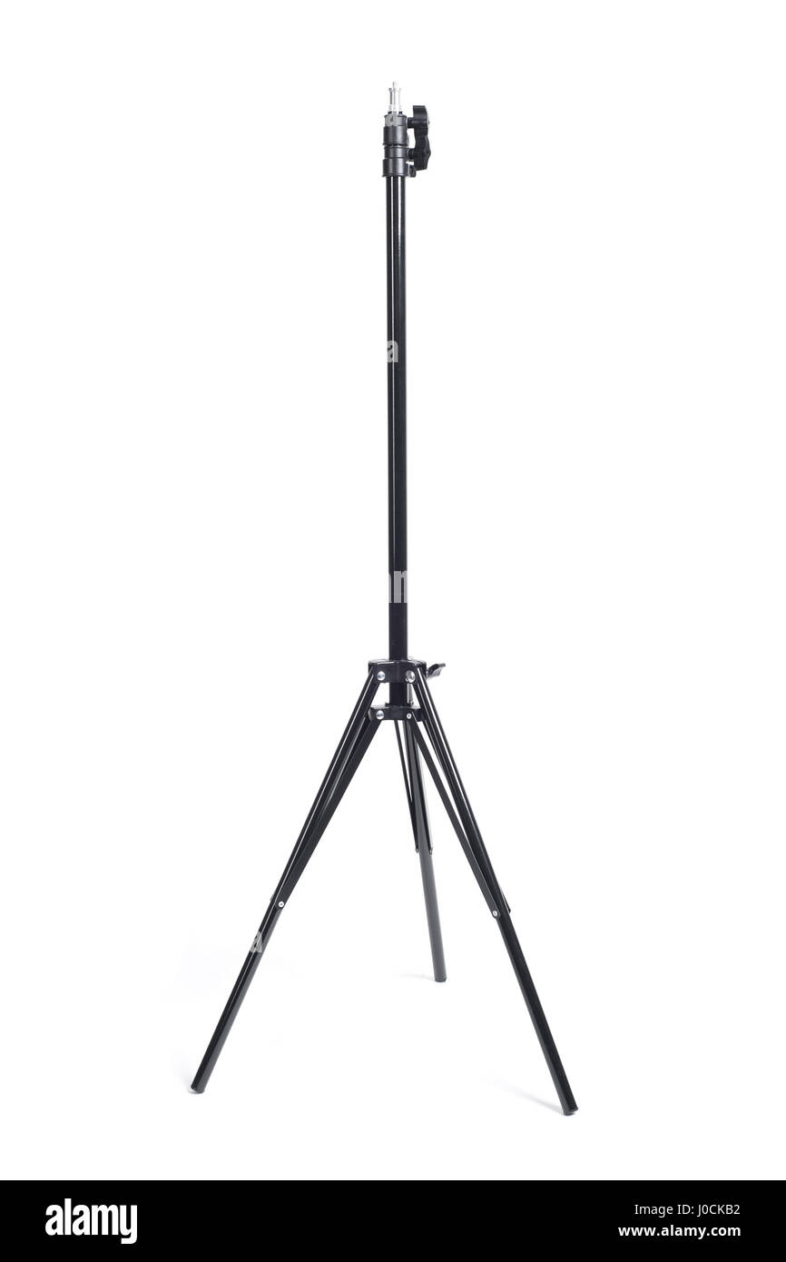 Studio light stand isolated on white Stock Photo Alamy