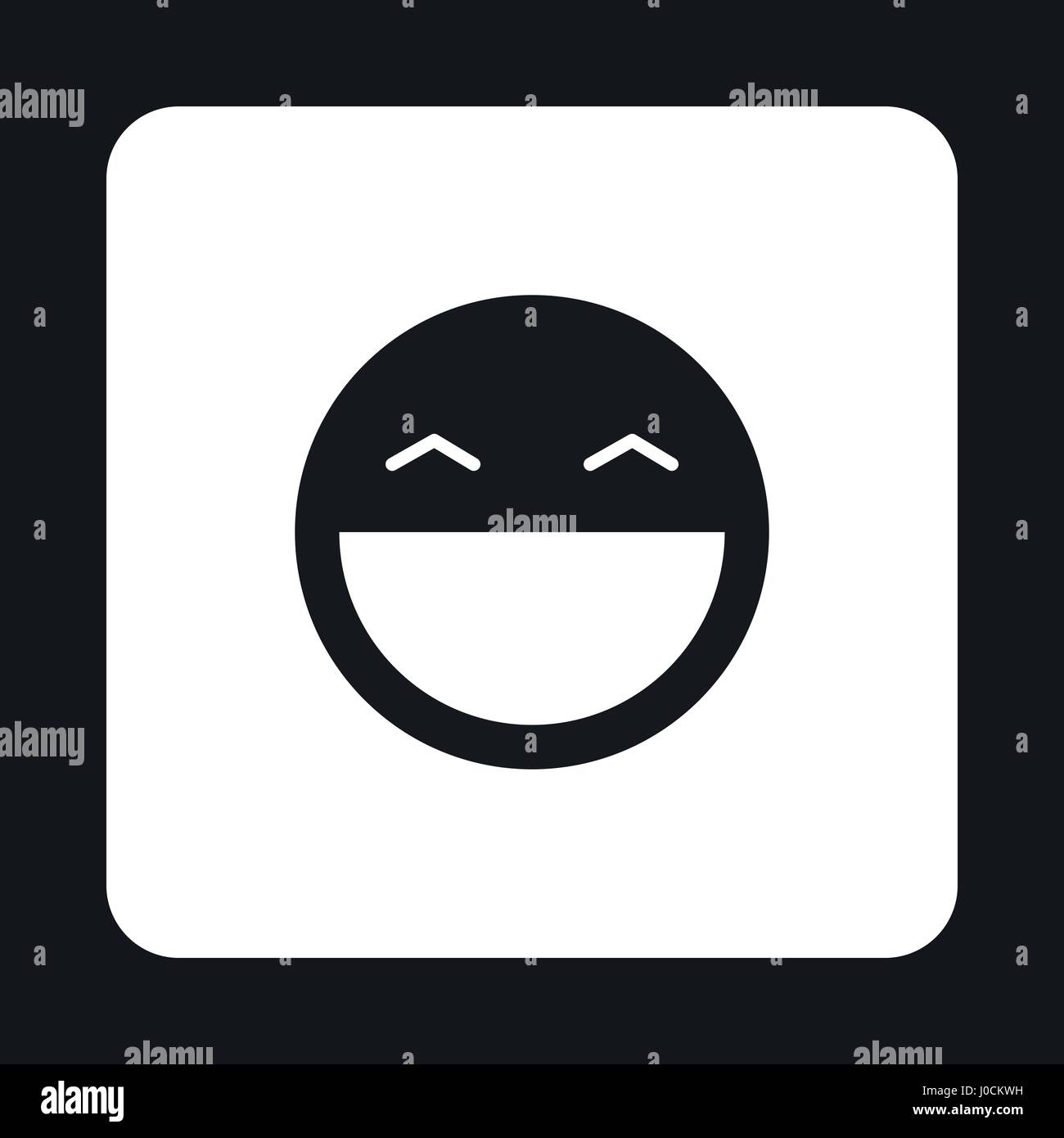 Happy smiley emoticon icon, simple style Stock Vector Image & Art - Alamy