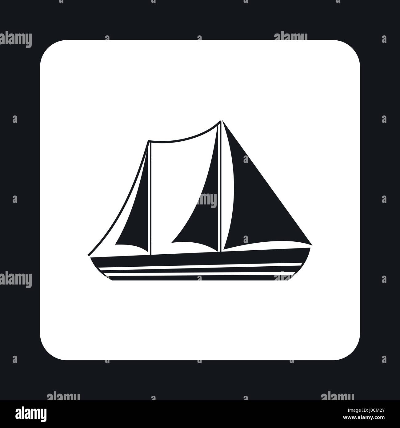 Boat with three sails icon, simple style Stock Vector Image & Art - Alamy