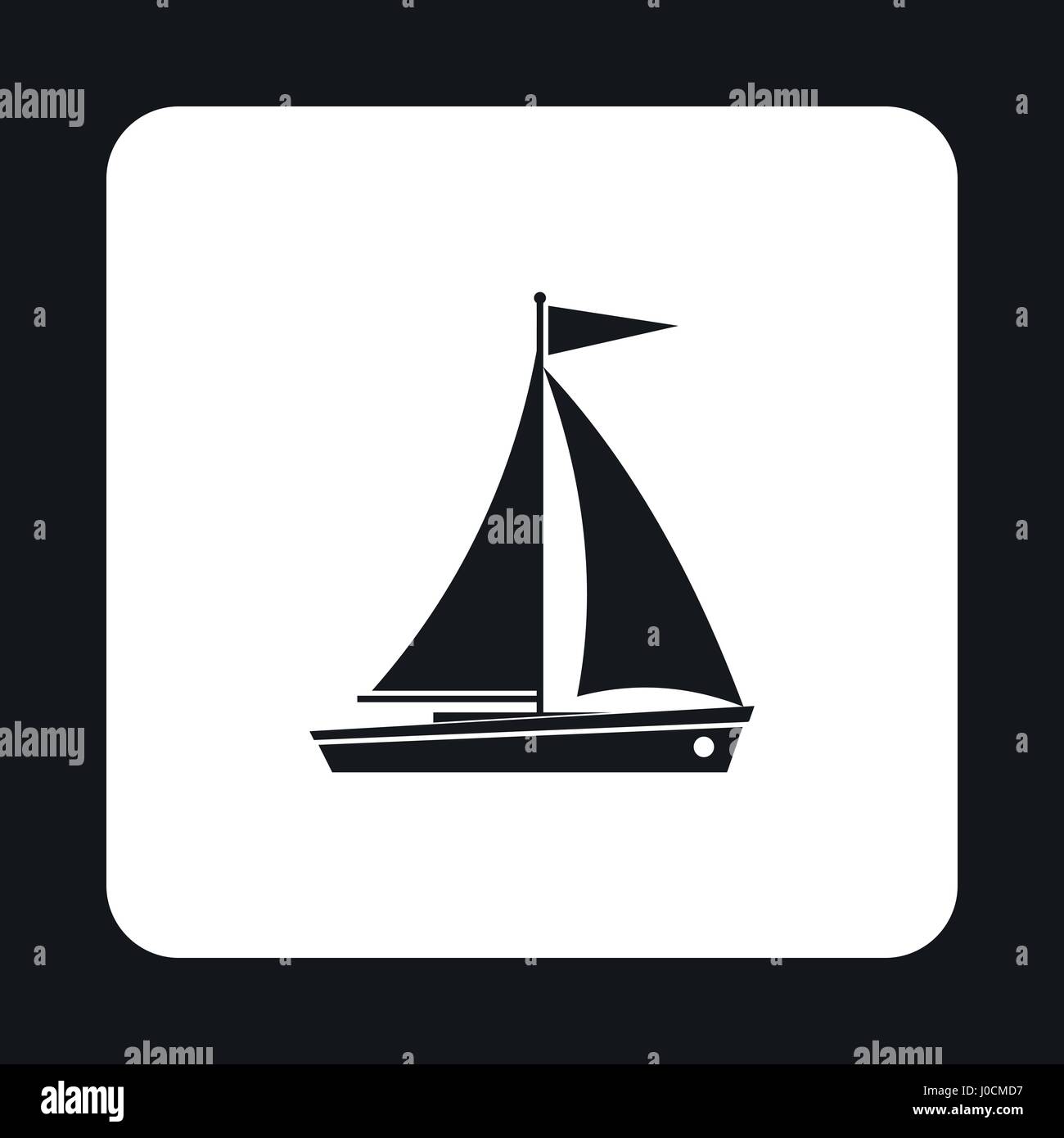 Boat with sails icon, simple style Stock Vector Image & Art - Alamy