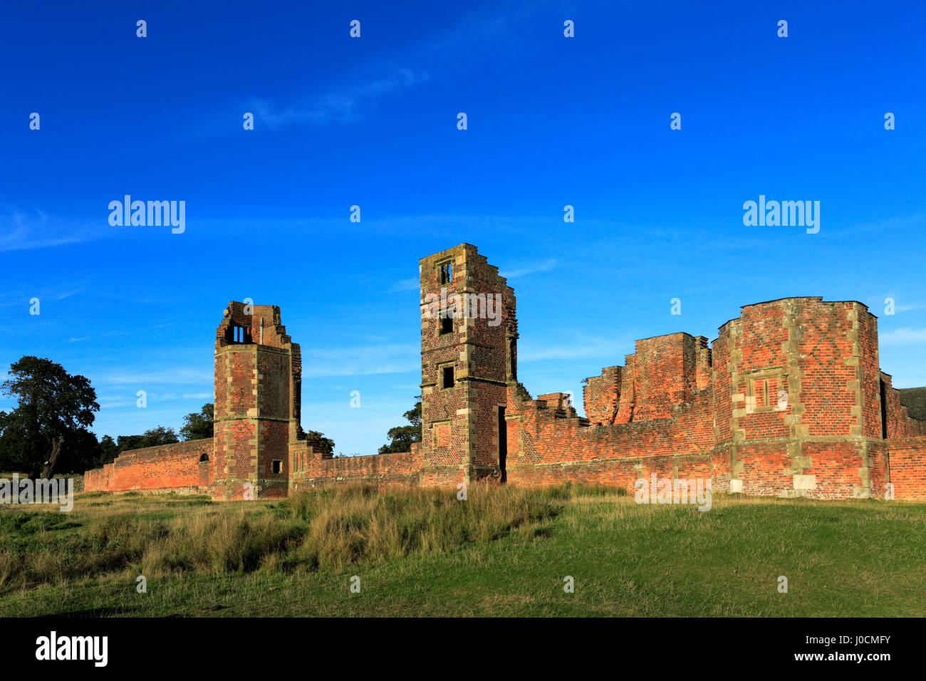The ruins of Bradgate House in the centre of Bradgate Park