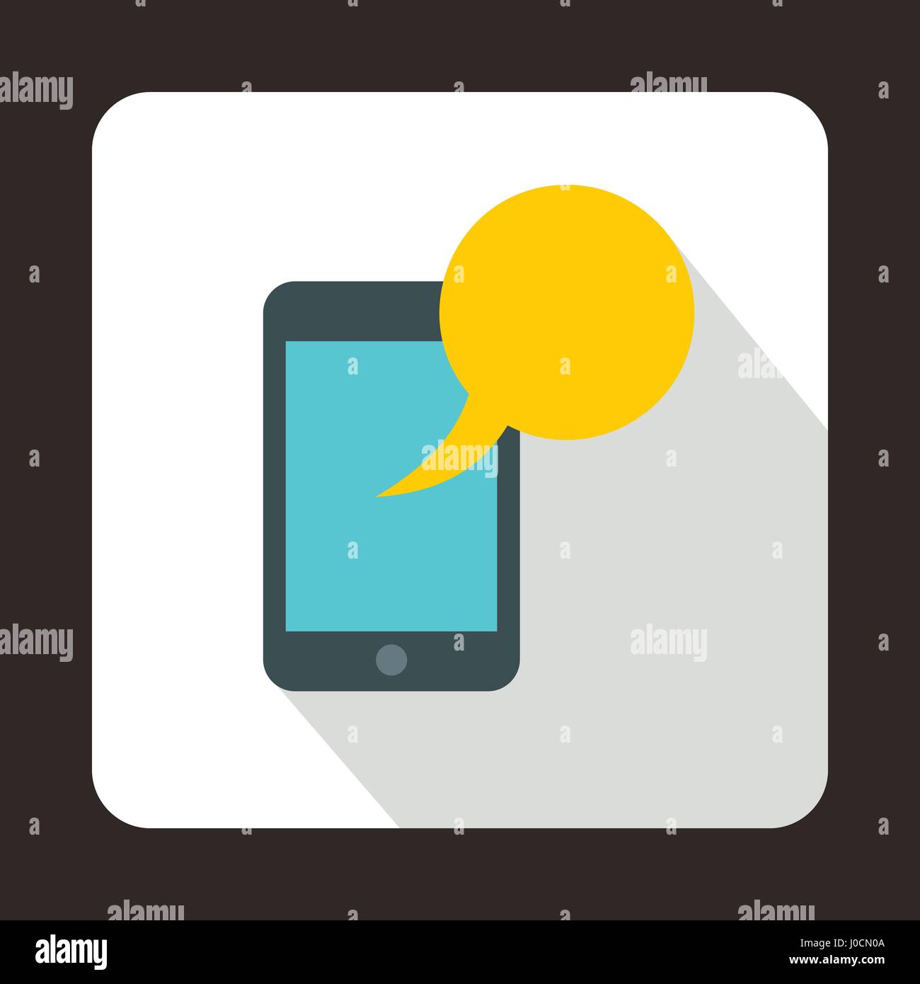 Smartphone with yellow speech bubble icon Stock Vector Image & Art - Alamy