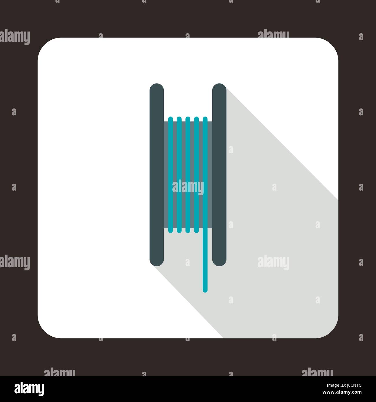 Wire spool icon, flat style - Stock Vector
