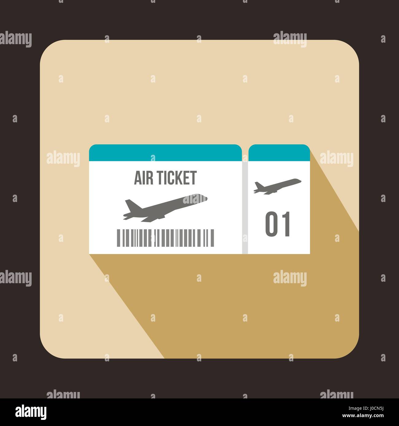 Airline boarding pass ticket icon, flat style Stock Vector Image & Art ...
