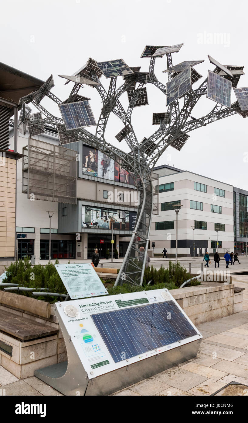 Solar Powered Energy Tree in Millennium Square, City of Bristol, England, UK Stock Photo Alamy