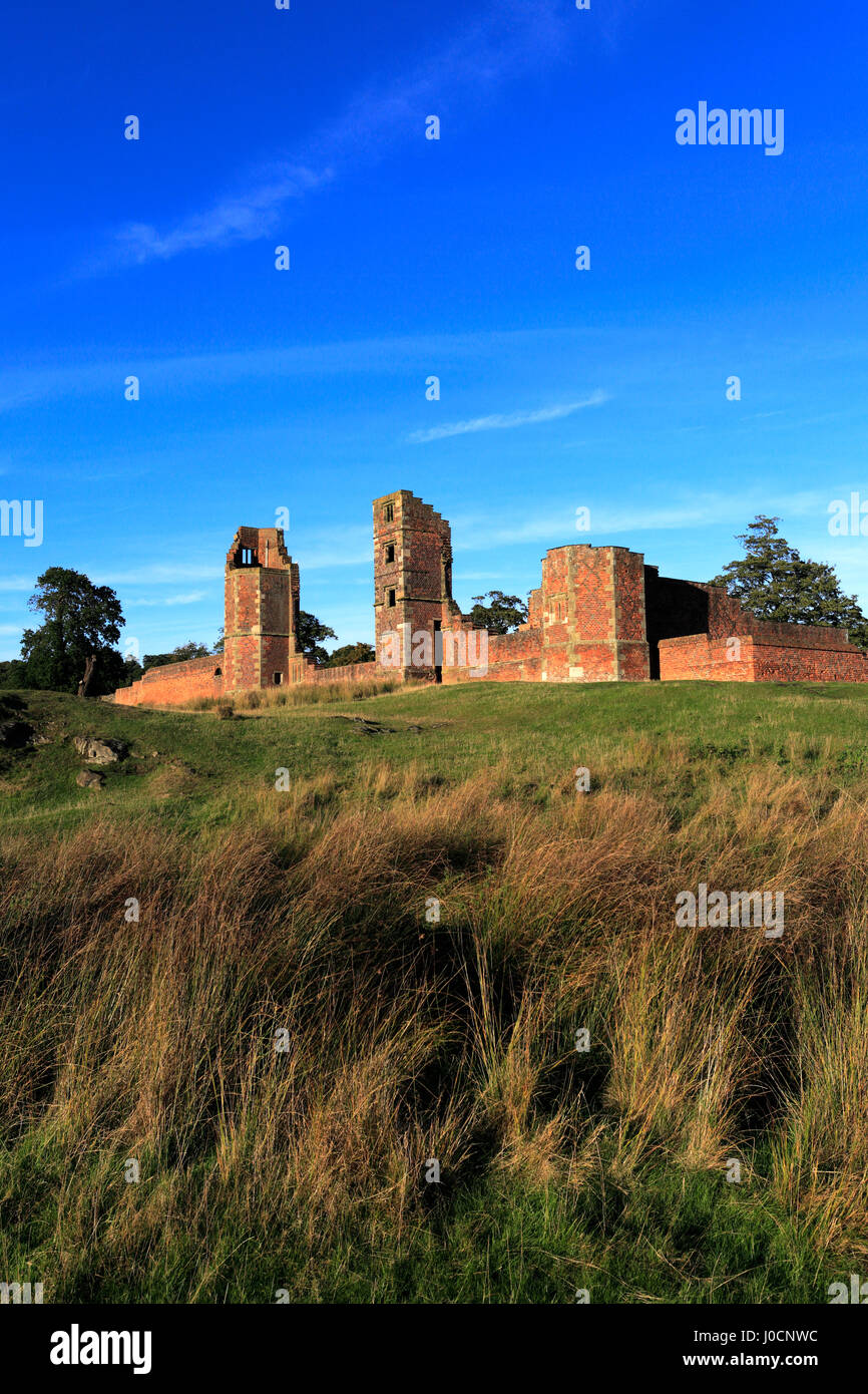 The ruins of Bradgate House in the centre of Bradgate Park