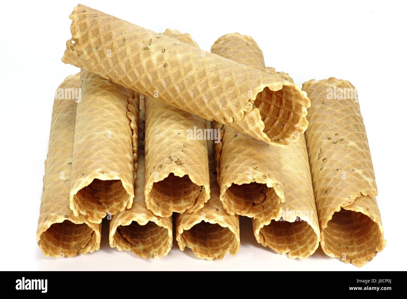 traditional East Frisian New Year waffles isolated on white background Stock Photo