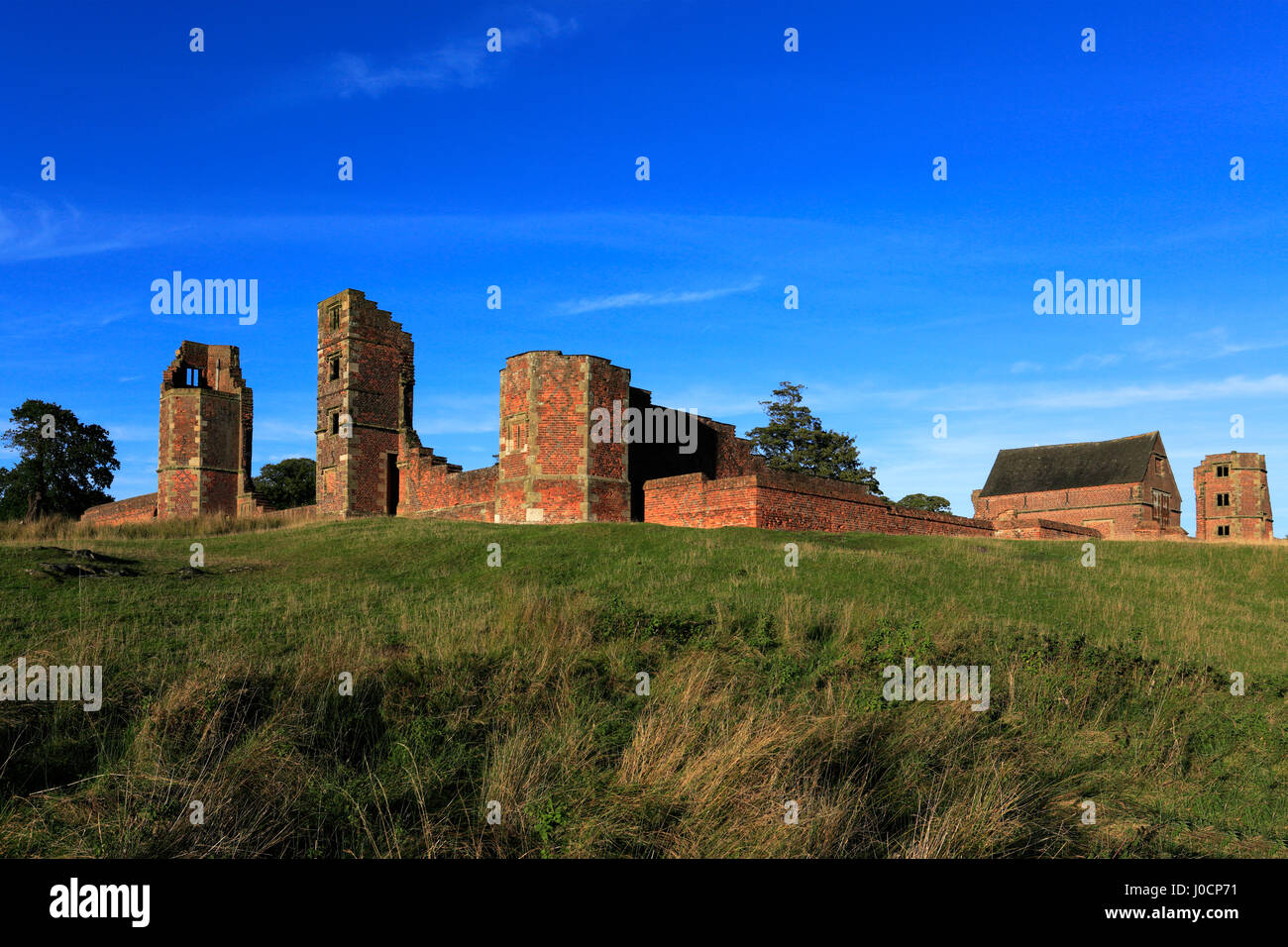 The ruins of Bradgate House in the centre of Bradgate Park