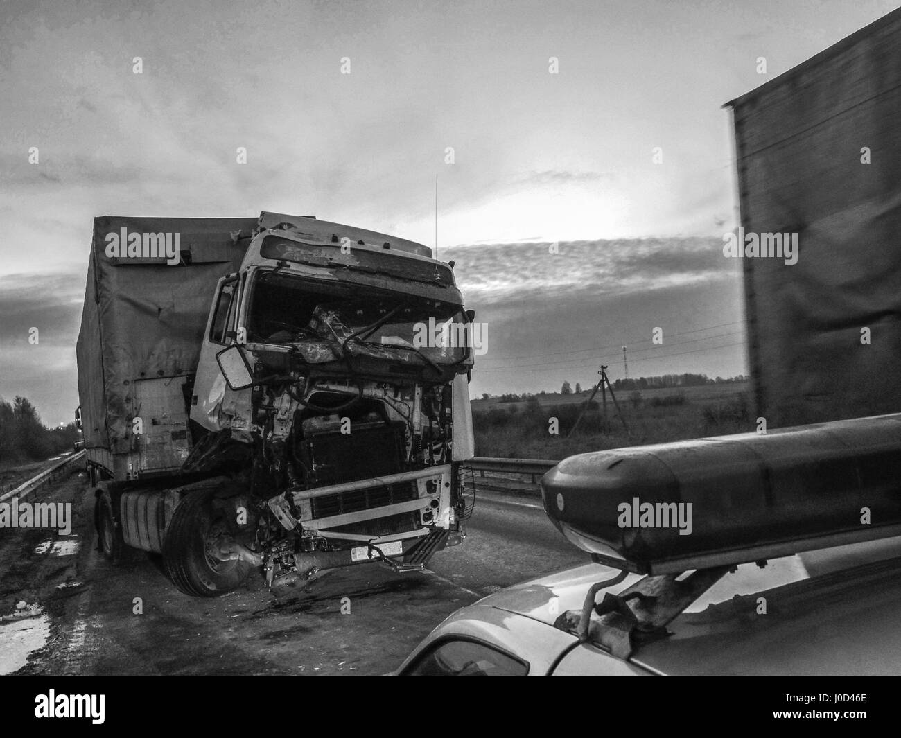 Car accident police people Black and White Stock Photos & Images - Alamy