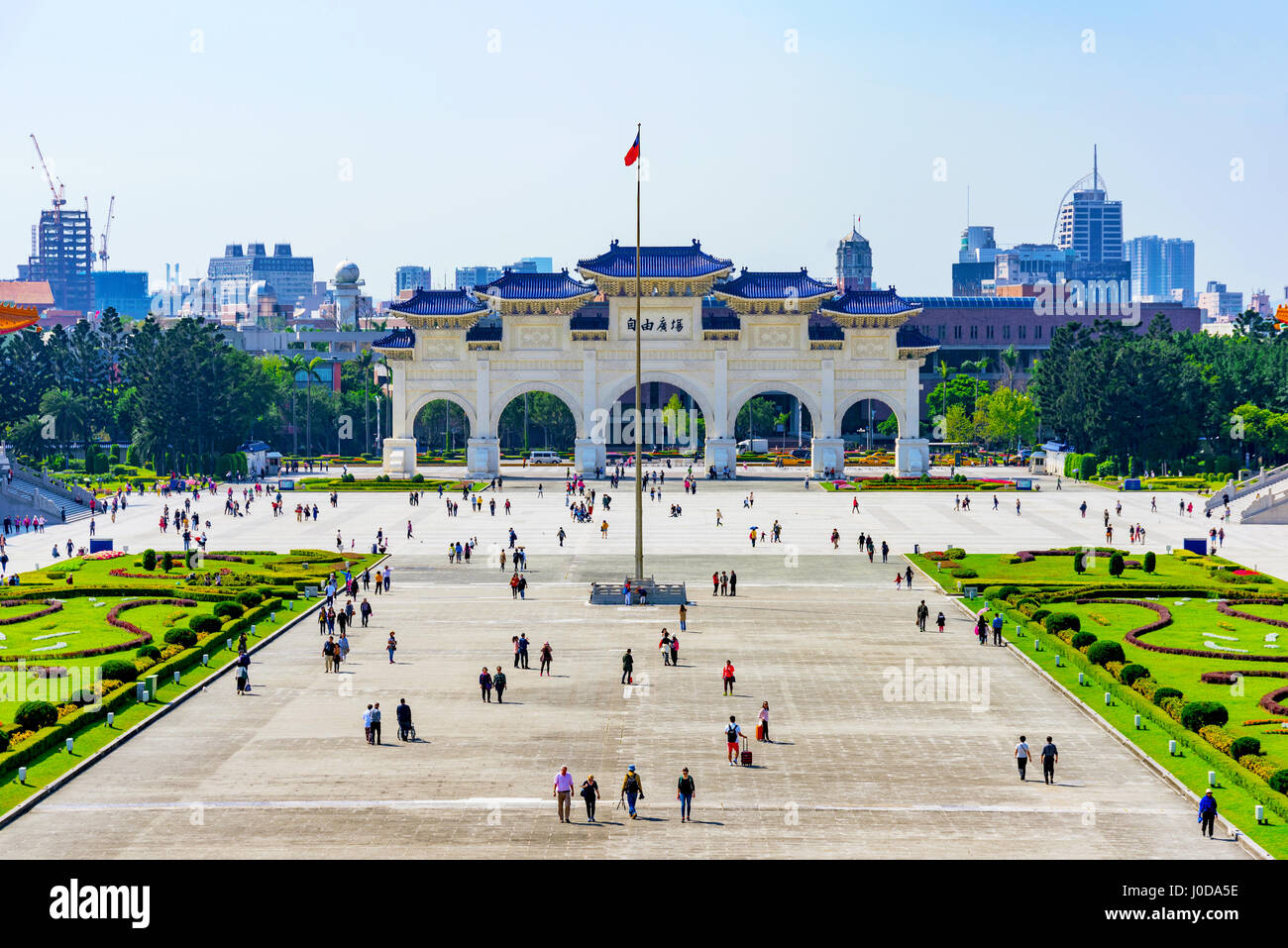 Chiang Kai Shek memorial hall main square Stock Photo