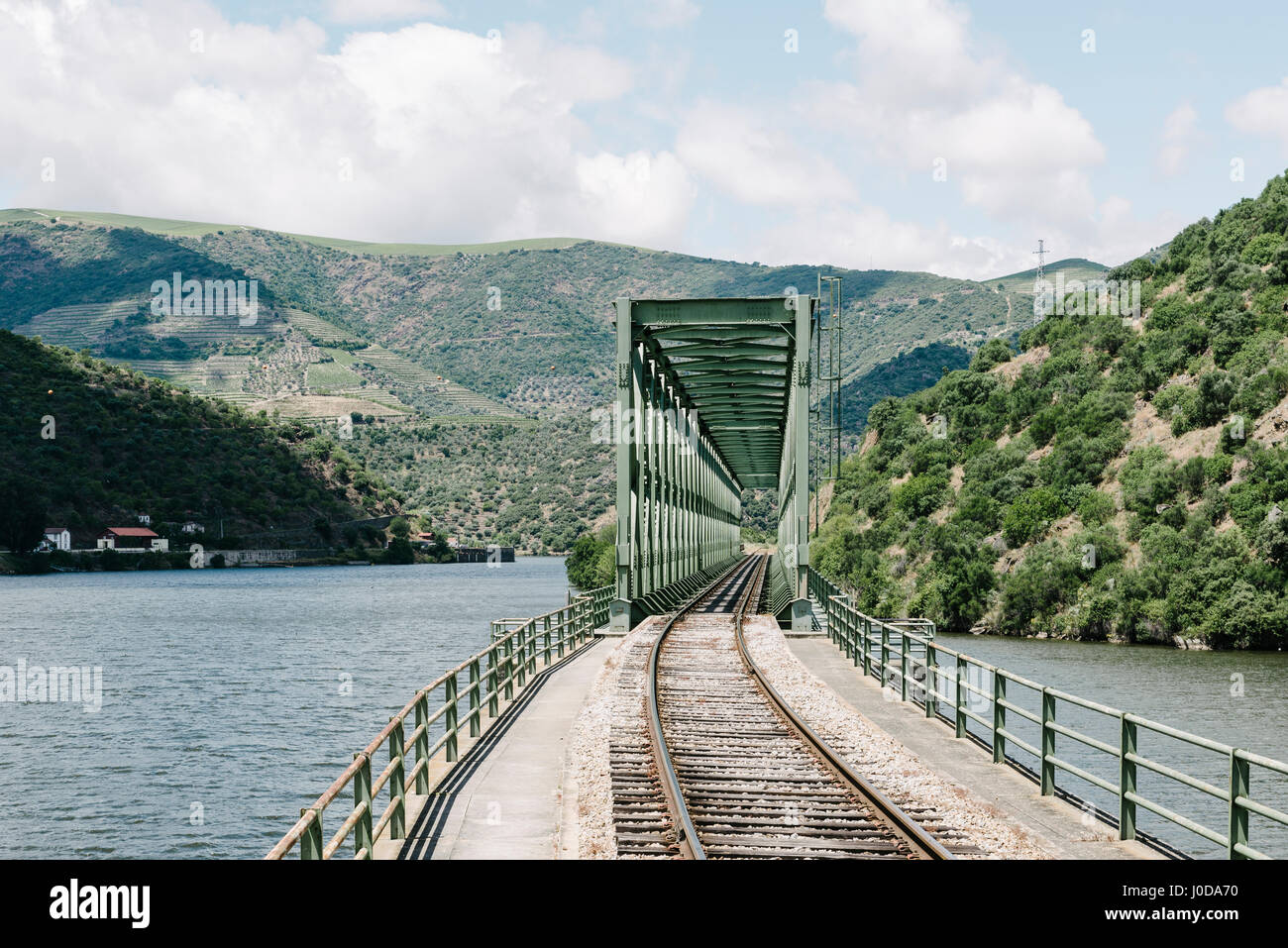 Train bridge in Ferradosa, São João da Pesqueira, Portugal. Stock Photo