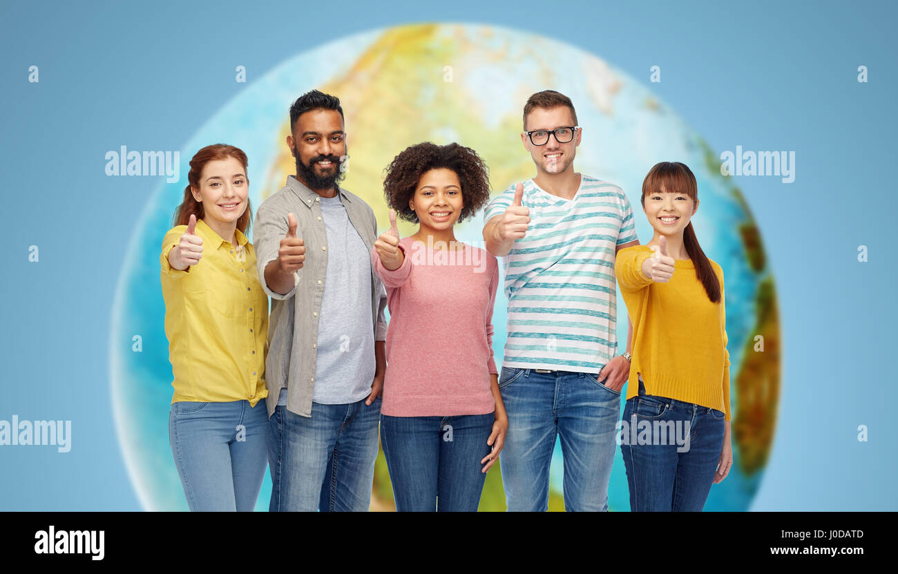 international group of people showing thumbs up Stock Photo - Alamy
