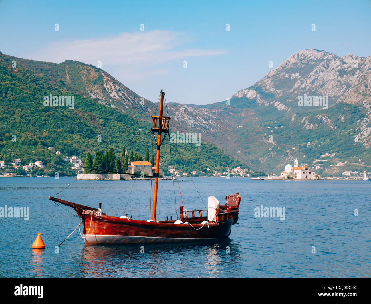 Wooden sailing ship. Montenegro, Bay of Kotor Stock Photo Alamy