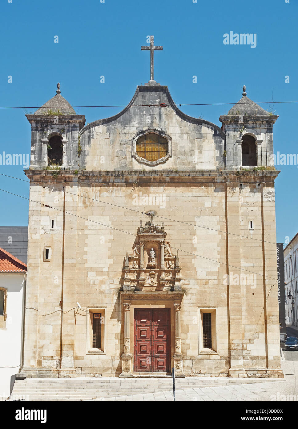 Facade of Igreja de Sao Joao de Almedina church and Museu Nacional de Machado Castro in Coimbra. Portugal. Stock Photo
