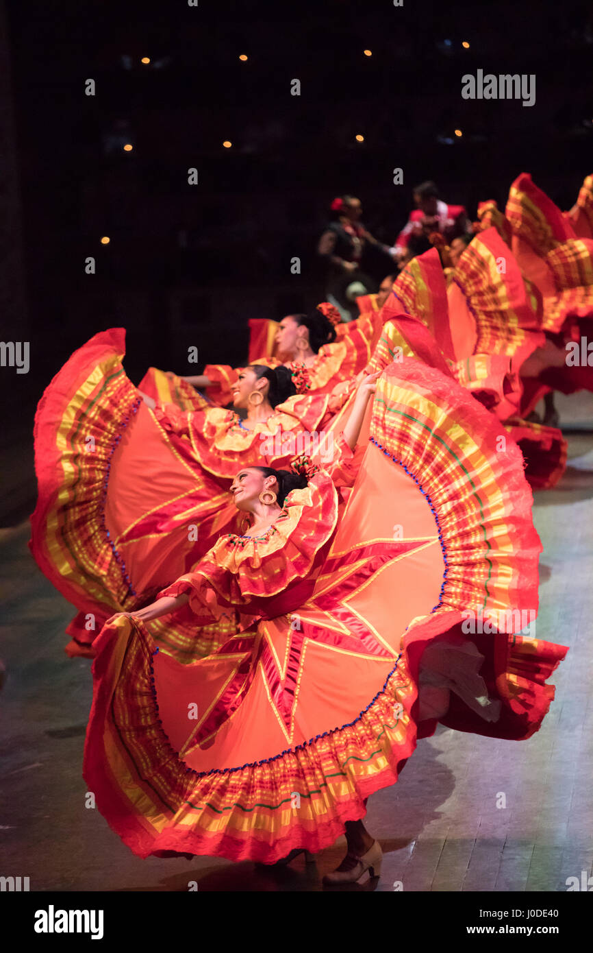 Cancun, Mexico Mar 16, 2017 Dancers in an old traditional Mexican
