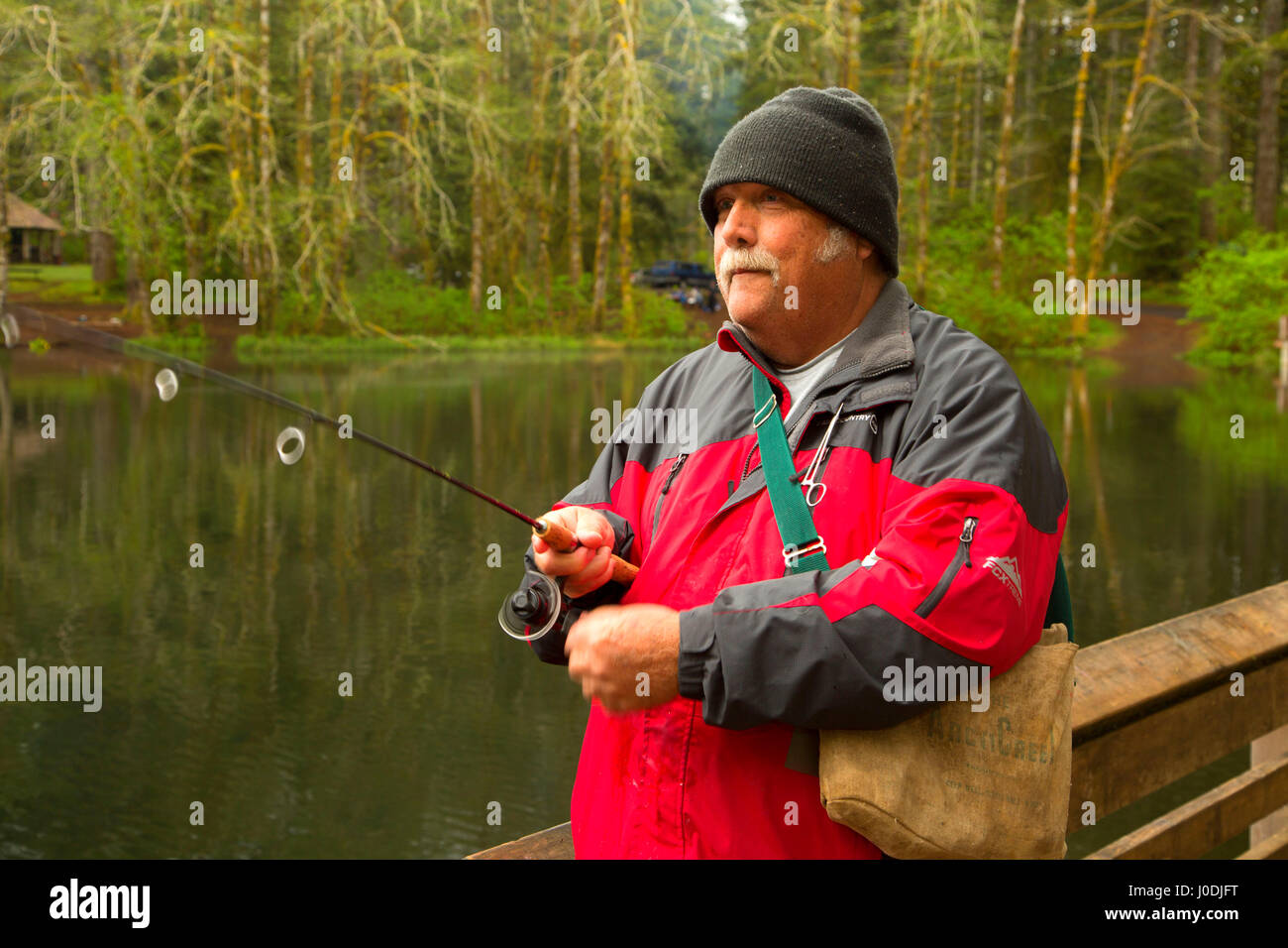 Fishing at Hebo Lake, Siuslaw National Forest, Oregon Stock Photo Alamy