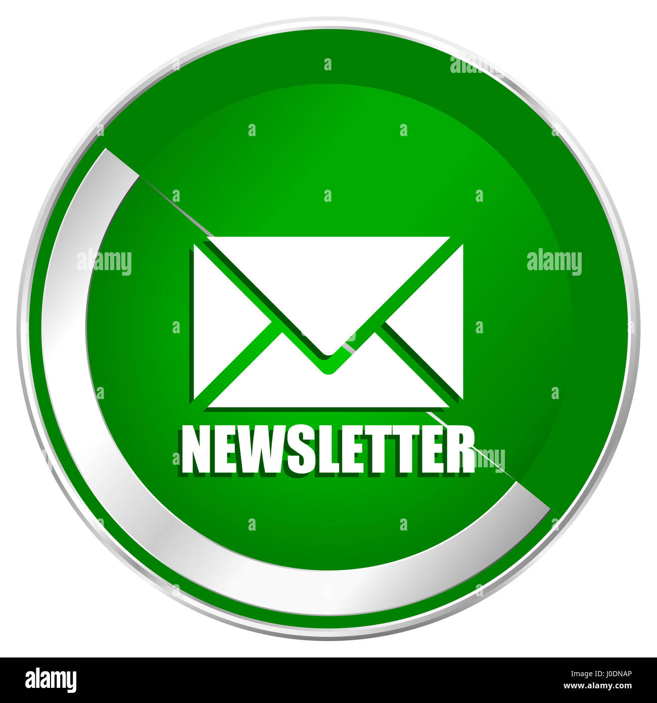 Newsletter Silver Metallic Border Green Web Icon For Mobile Apps And Internet Stock Photo Alamy