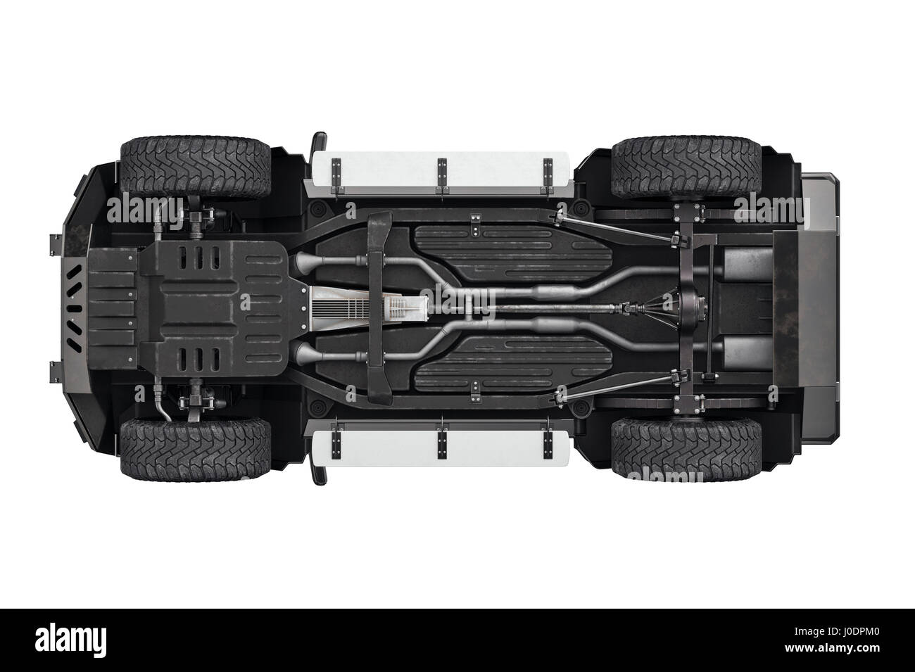 Suv car 4wd suspension, bottom view Stock Photo Alamy
