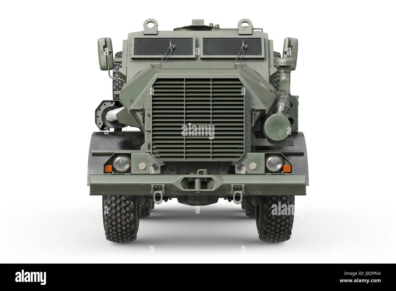 Truck military green car, front view Stock Photo
