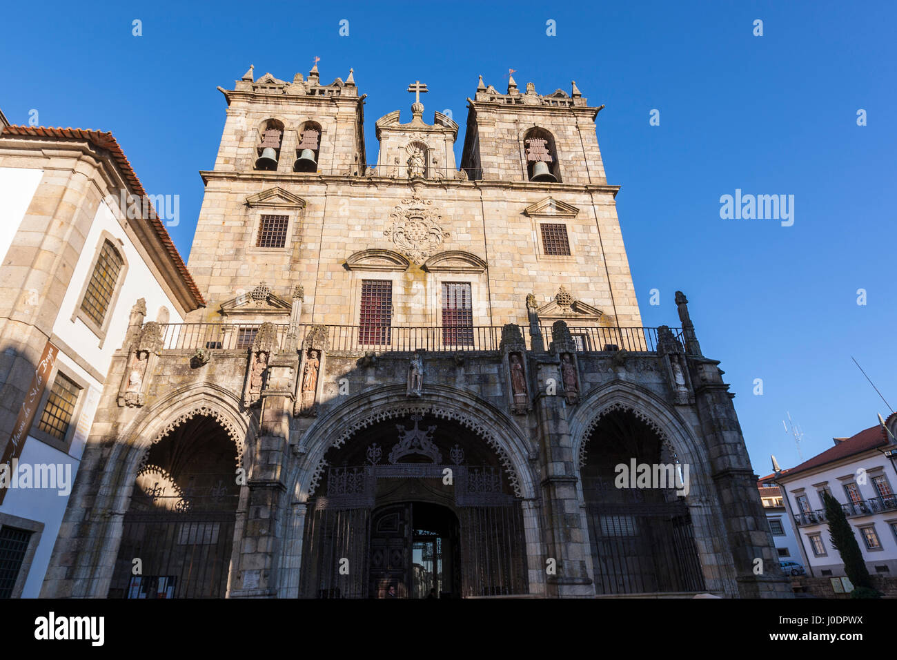 Sé de Braga, Braga Cathedral in Rua Dom Paio Mendes, Braga, Portugal Stock Photo