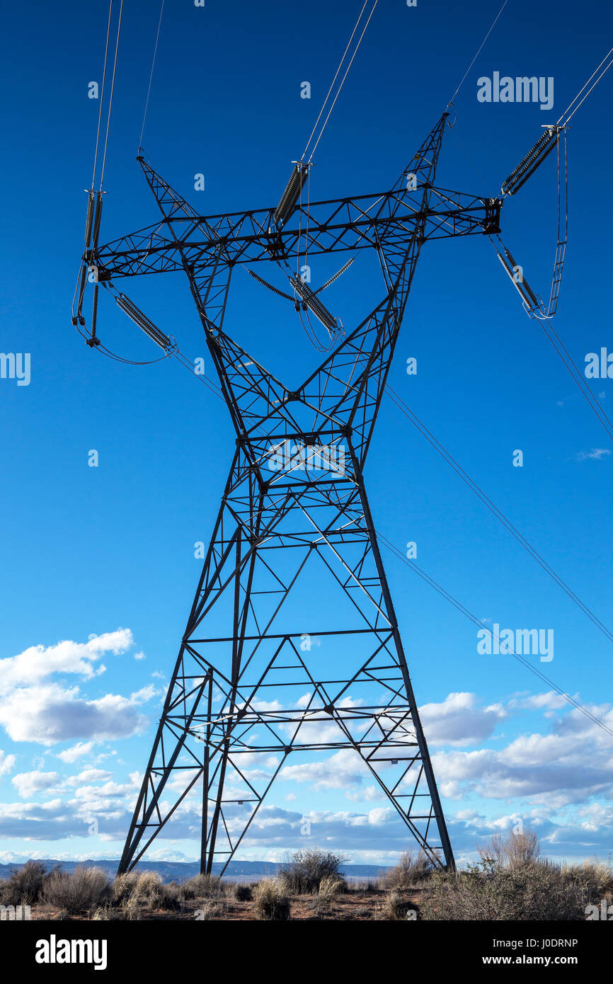 Power Lines at Sunset in Arizona Stock Photo - Alamy