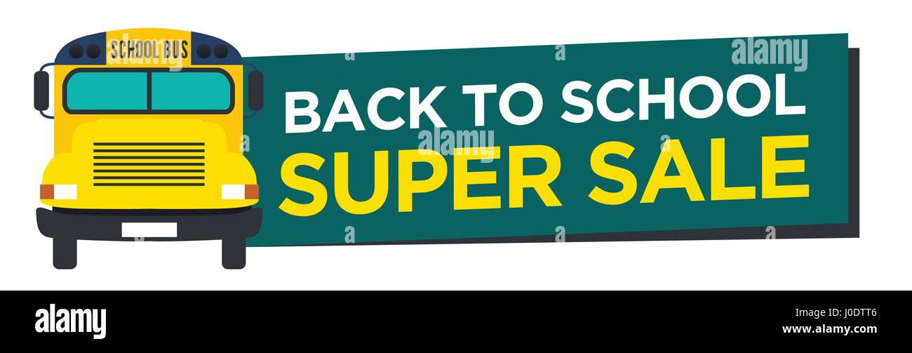 Back to School Sale Sign w/ Schoolbus Vector Stock Vector Image & Art