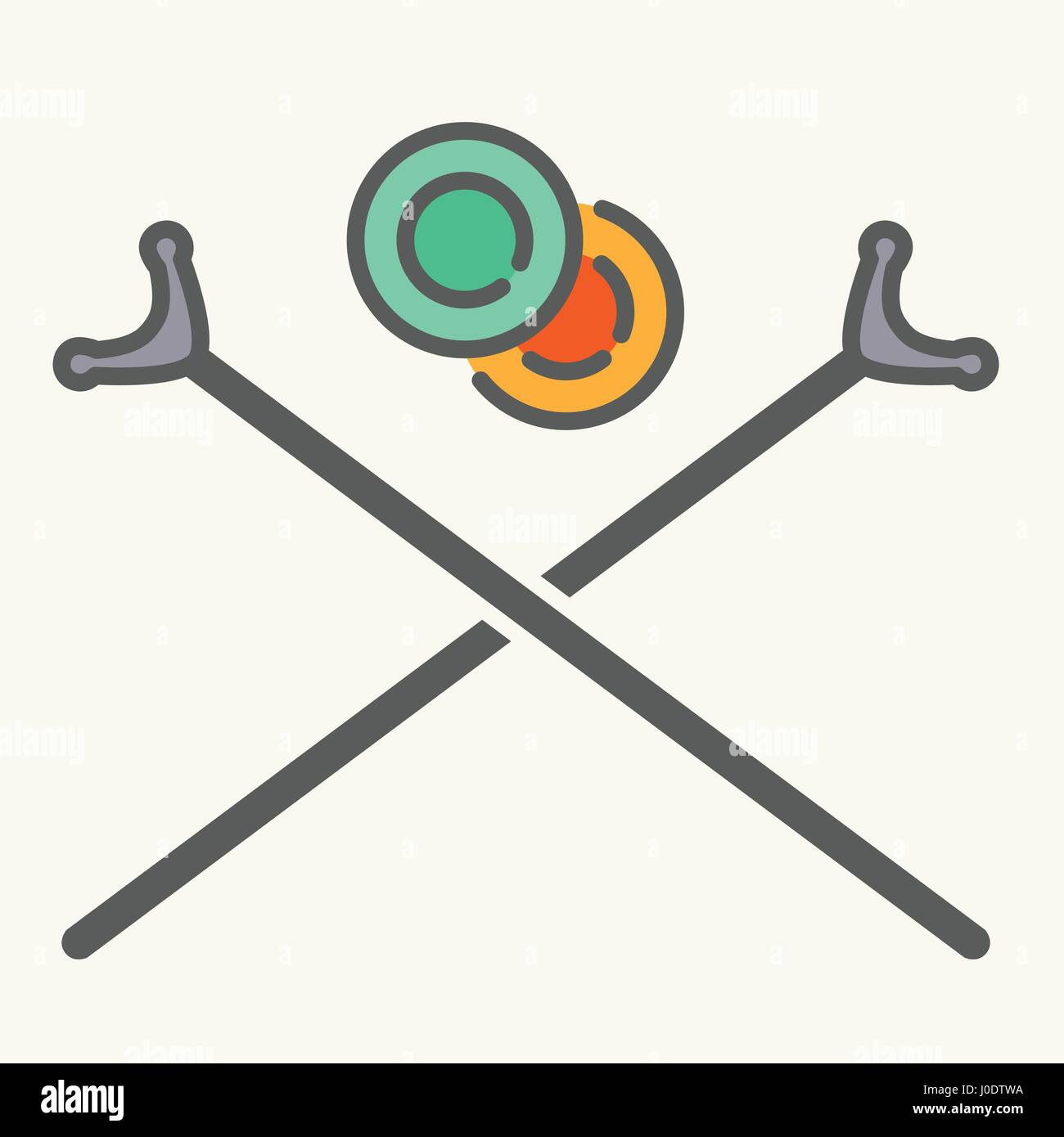 Shuffleboard Crossed Cue Sticks & Disks Stock Vector Image & Art Alamy