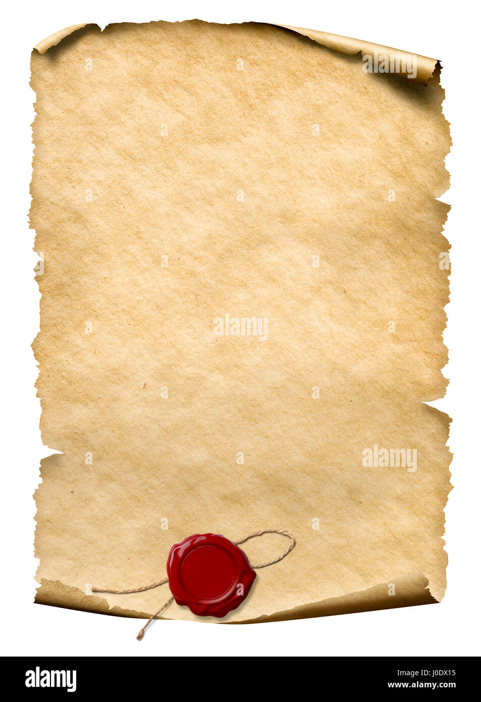 parchment with wax seal Stock Photo