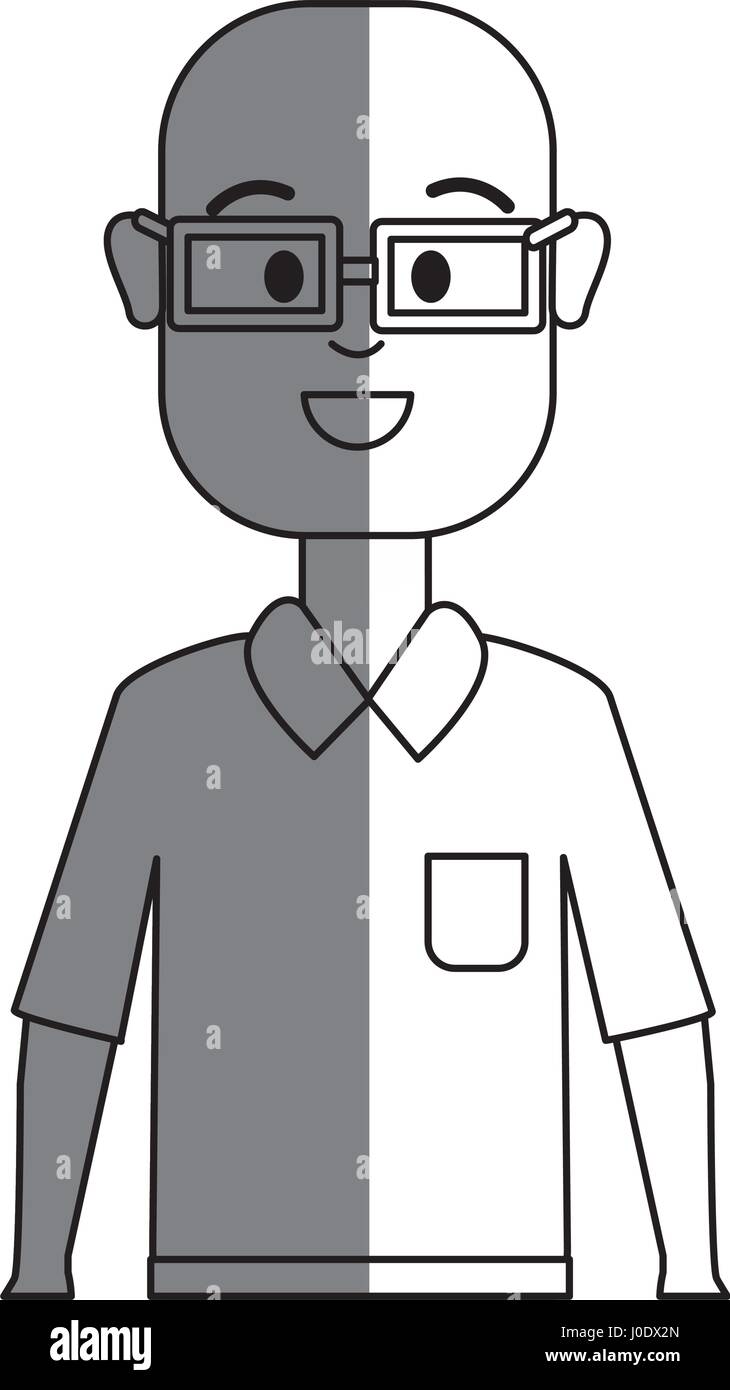 silhouette happy man with glasses and shirt Stock Vector Image & Art ...