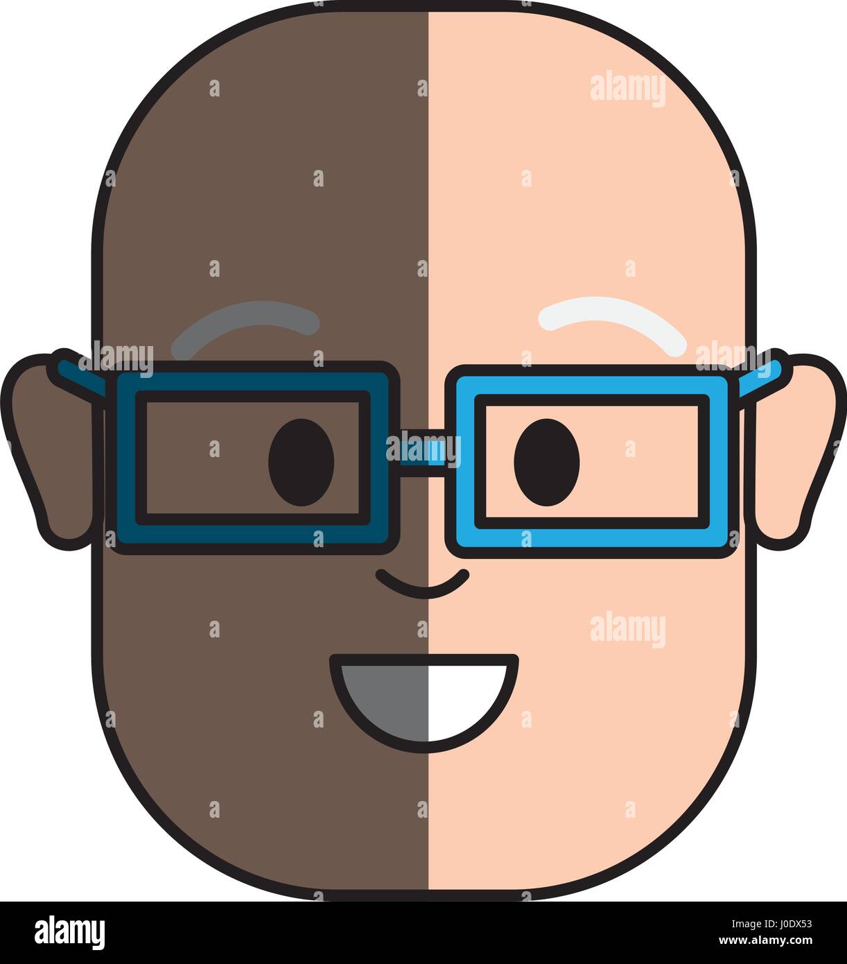 happy man with bald head and glasses Stock Vector Image & Art - Alamy