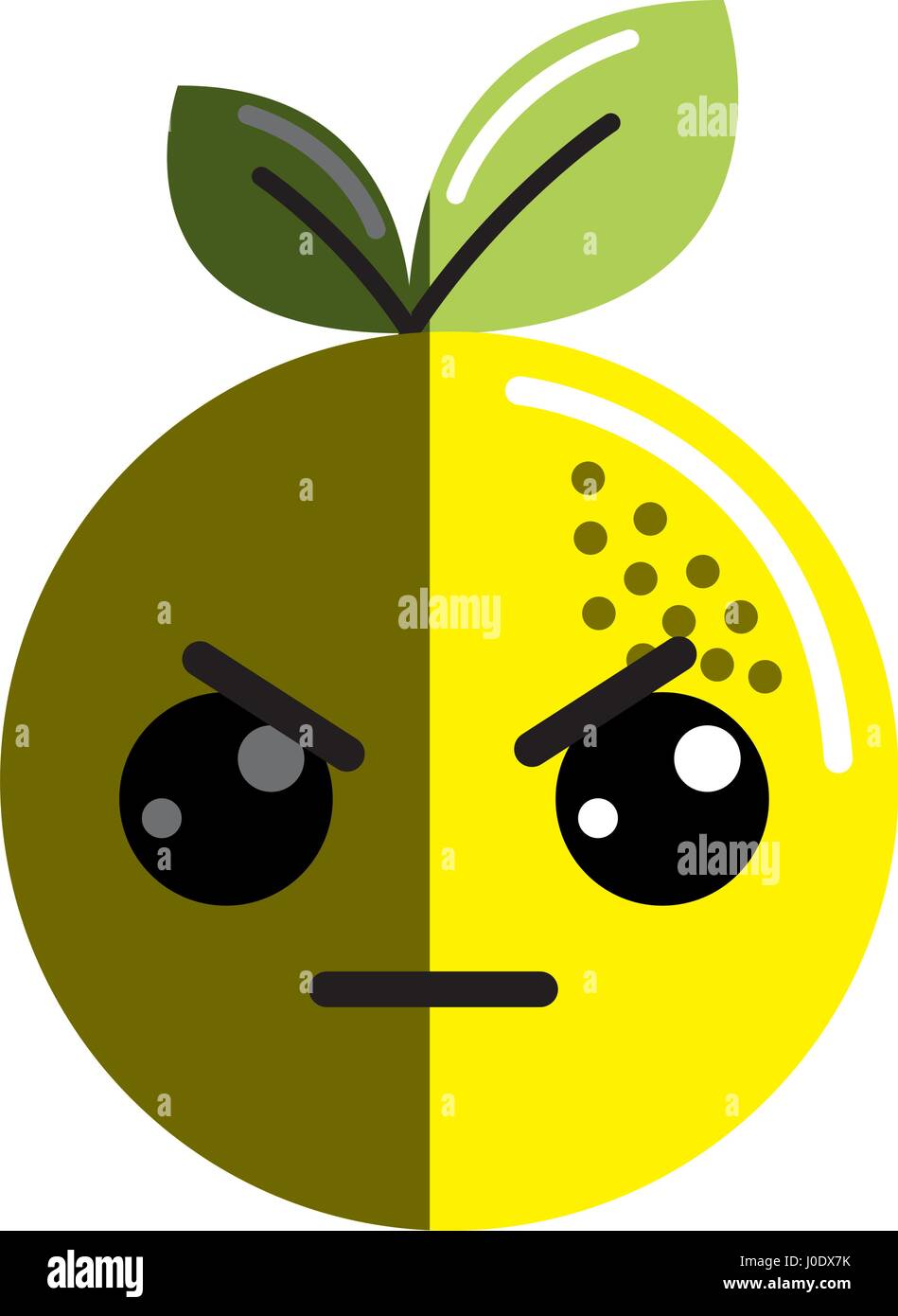 kawaii cute angry orange fruit Stock Vector Image & Art - Alamy