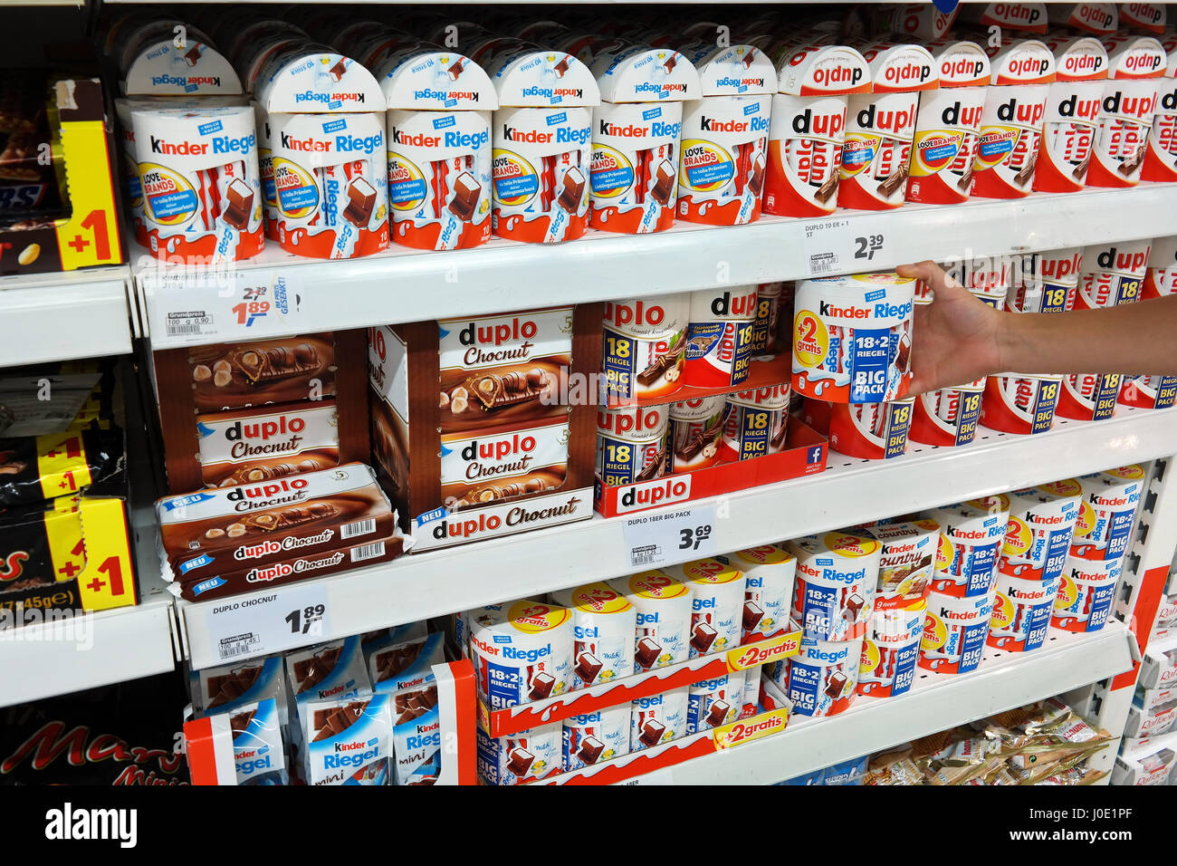 Kinder Ferrero products at a REAL hypermarket Stock Photo 137991687 Alamy