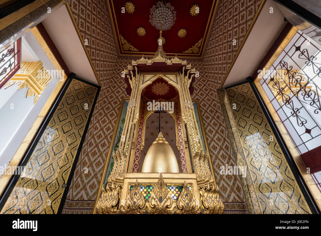 Wat Ratchanada Buddha's Relics displayed on top of Loha Prasat, Wat Ratchanadda ...