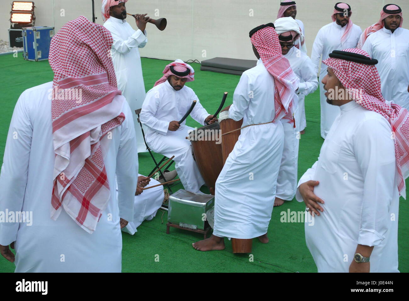 Traditional Bahrain dance by drums and mizmar (wind