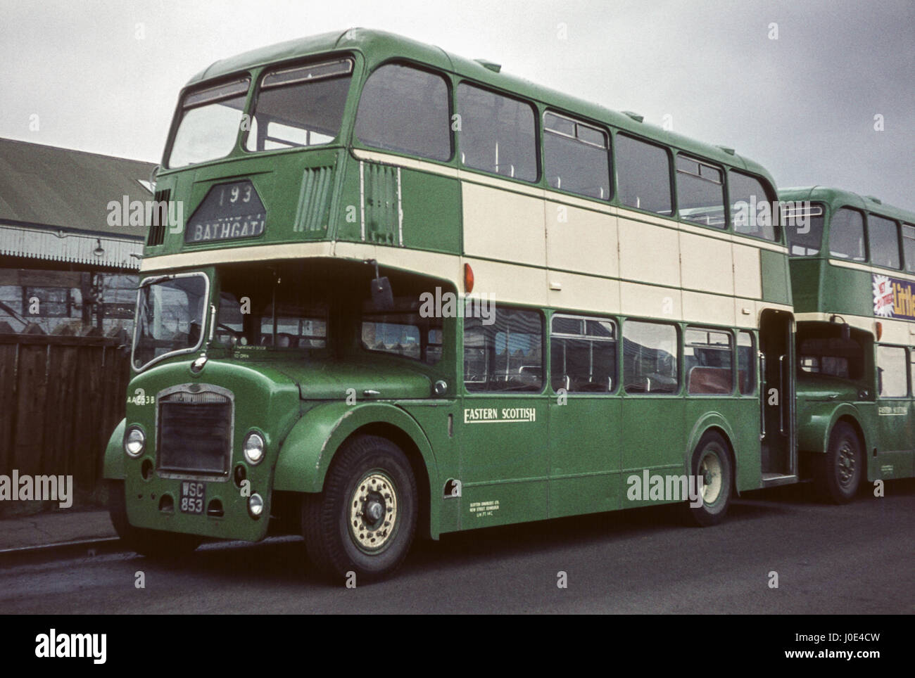 Scotland, UK - 1973: Vintage image of bus.  Eastern Scottish Bristol Lodekka  AA853 (registration number WSC 853). Stock Photo