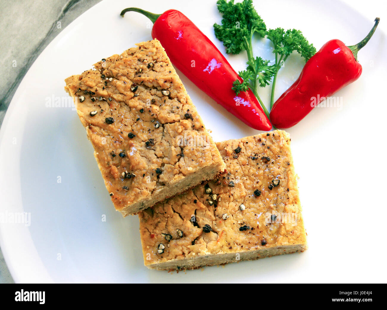 Savoury pastry with bean and chilli Stock Photo Alamy