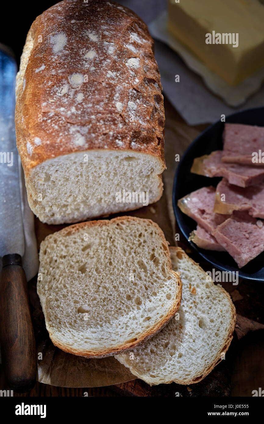 Bread butter ham Stock Photo Alamy