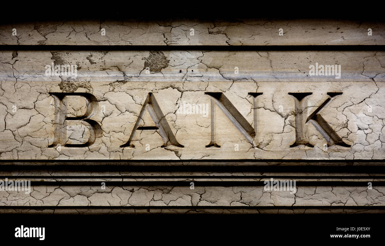 Illustrating bank failure and/or break up. Stock Photo