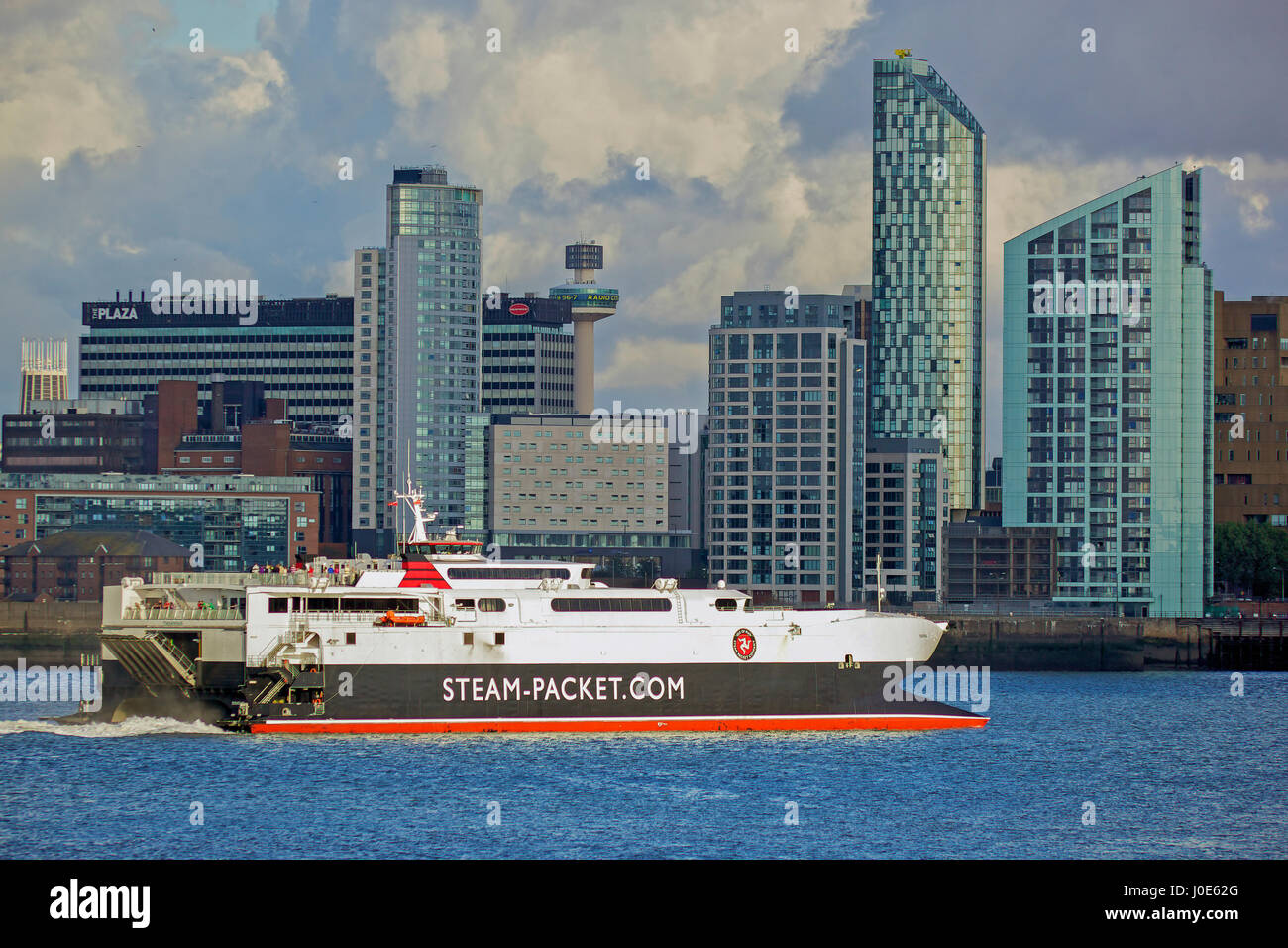 Isle of Man ferry Manannan arrivesat at Liverpool waterfront. Stock Photo