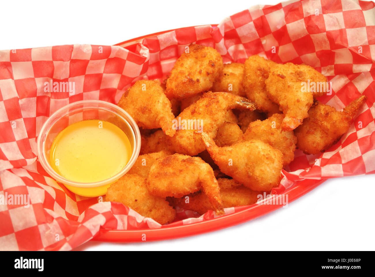 Deep Fried Butterfly Shrimp Served with Melted Butter Stock Photo - Alamy
