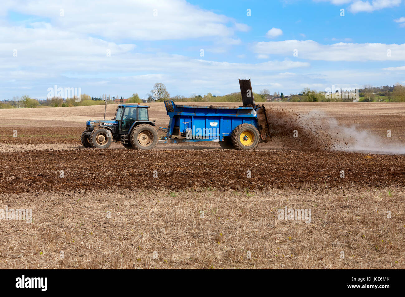 Muck Spreading England UK Stock Photo Alamy