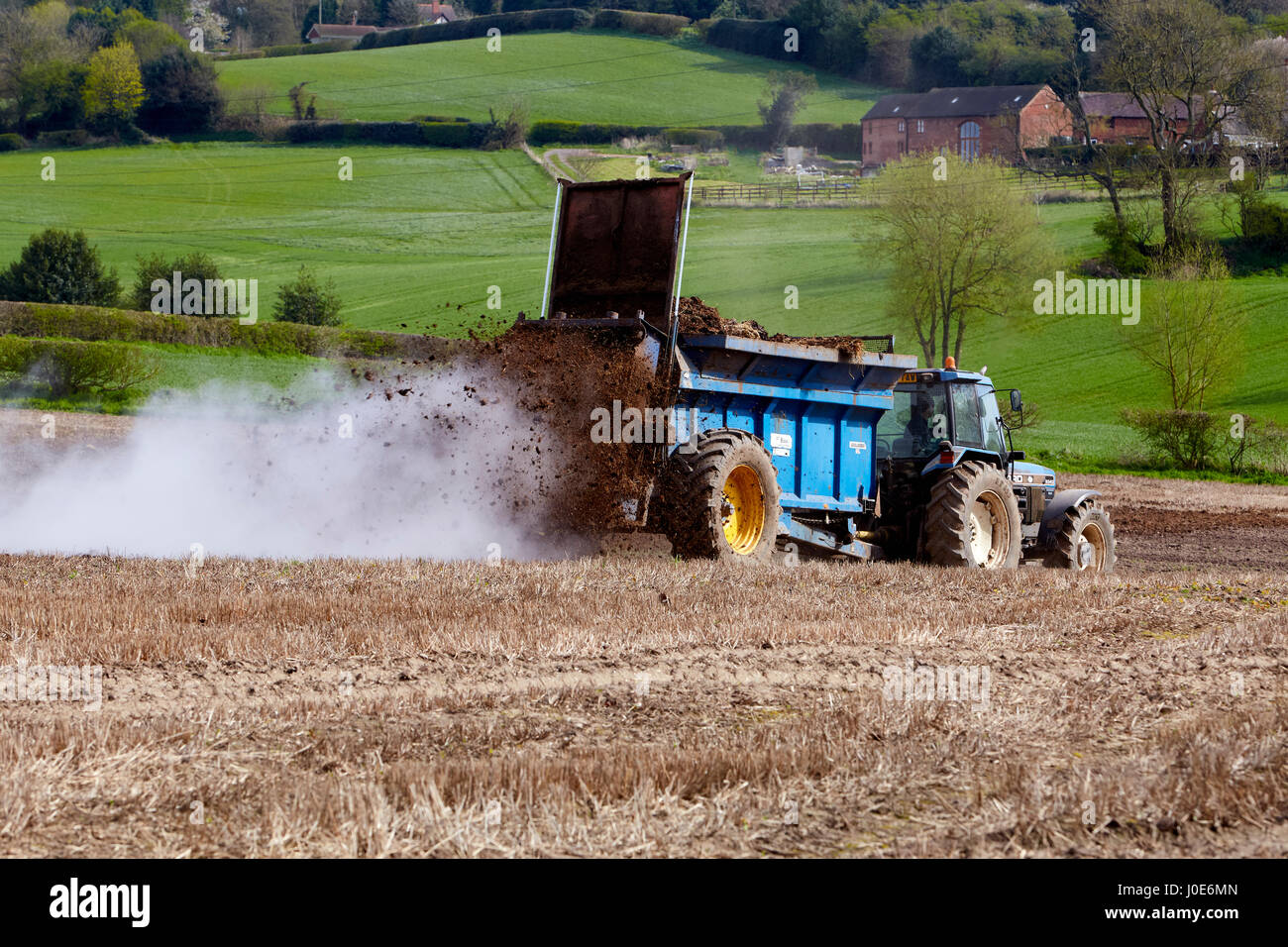 Muck Spreading England UK Stock Photo Alamy