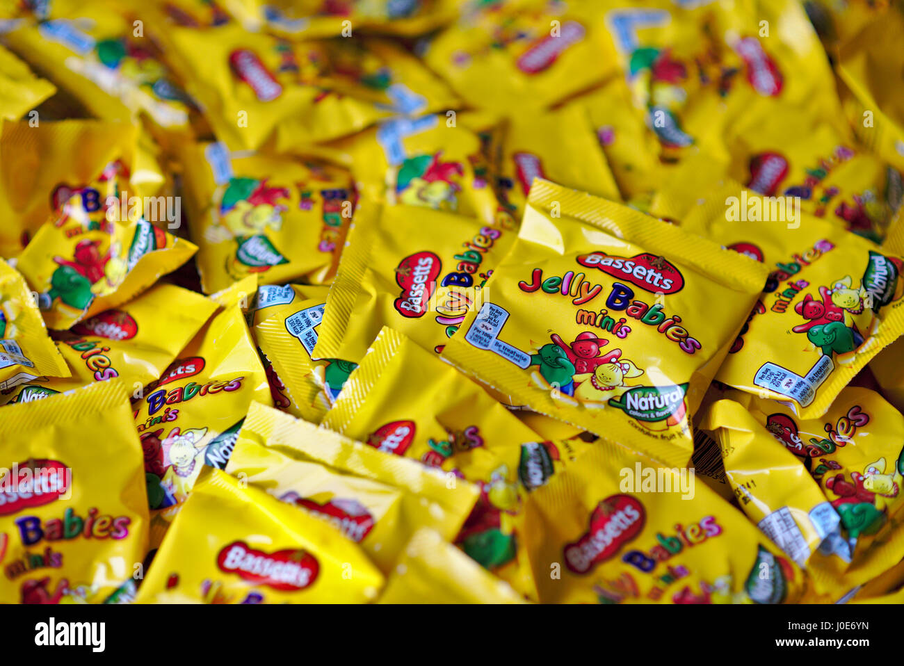 Bassetts Jelly Babies (mini) in a pile Stock Photo