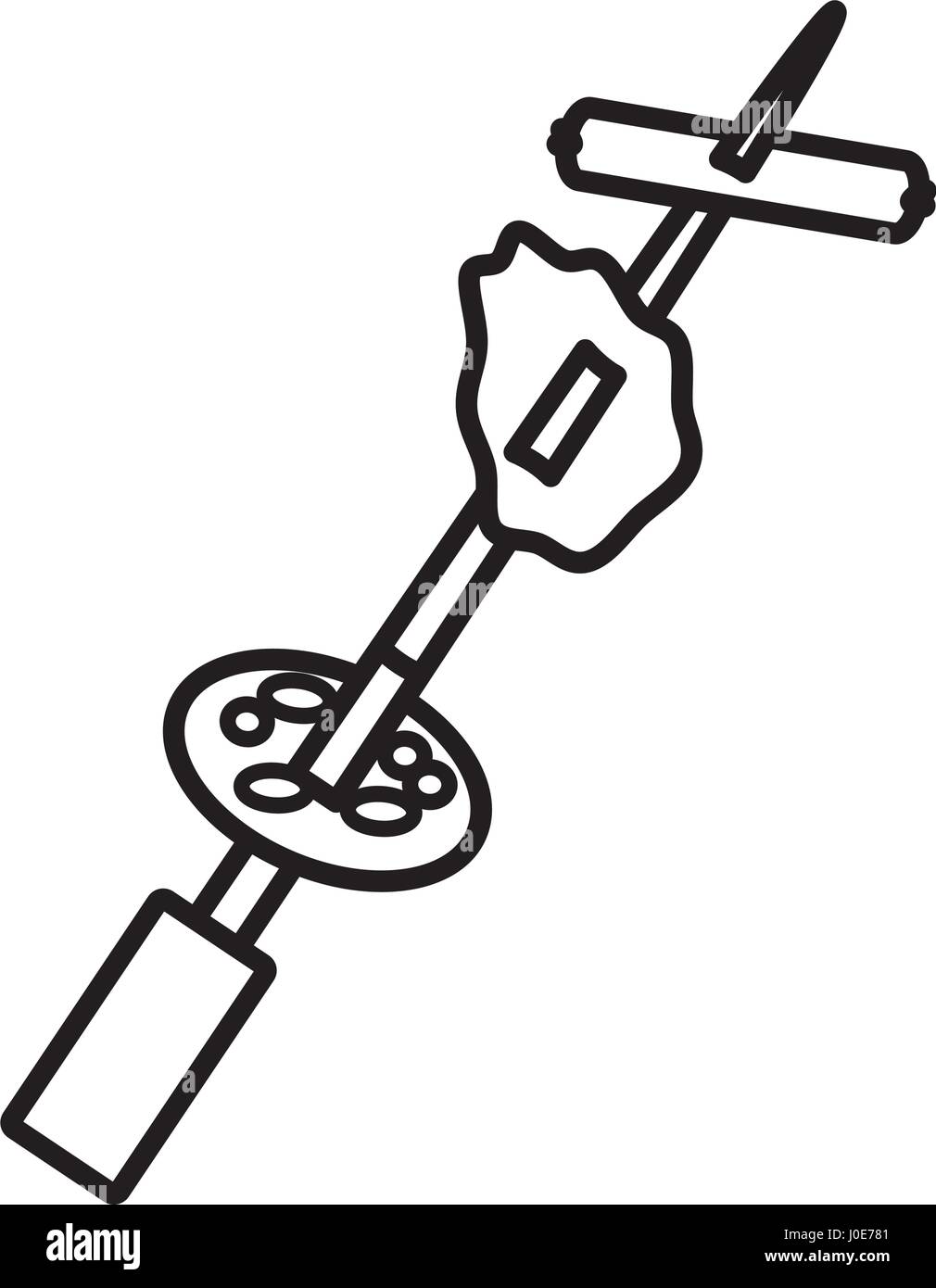 grilled steak skewer picnic outline Stock Vector Image & Art - Alamy
