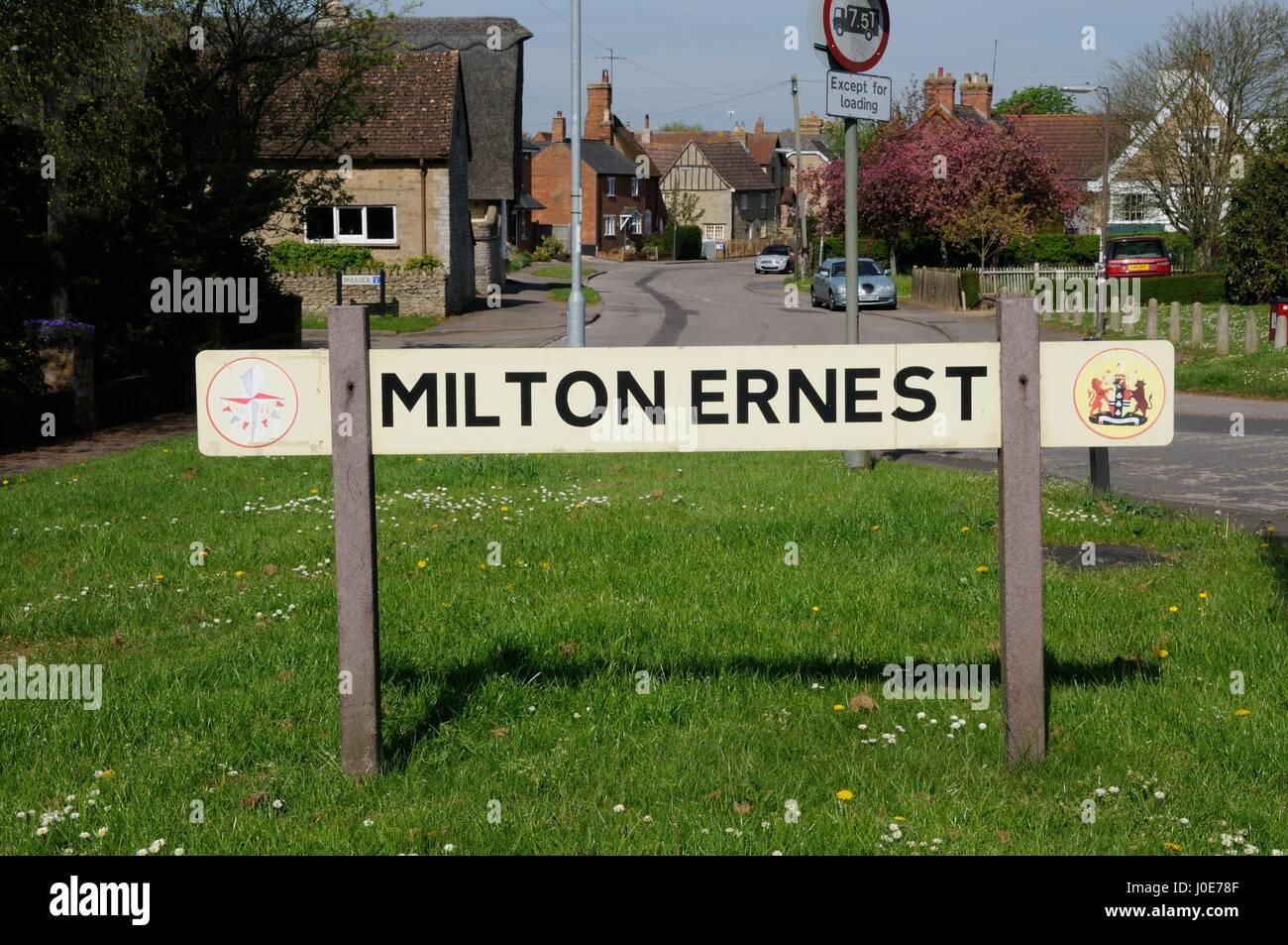 Milton Ernest VSign, Milton Ernest, Bedfordshire Stock Photo