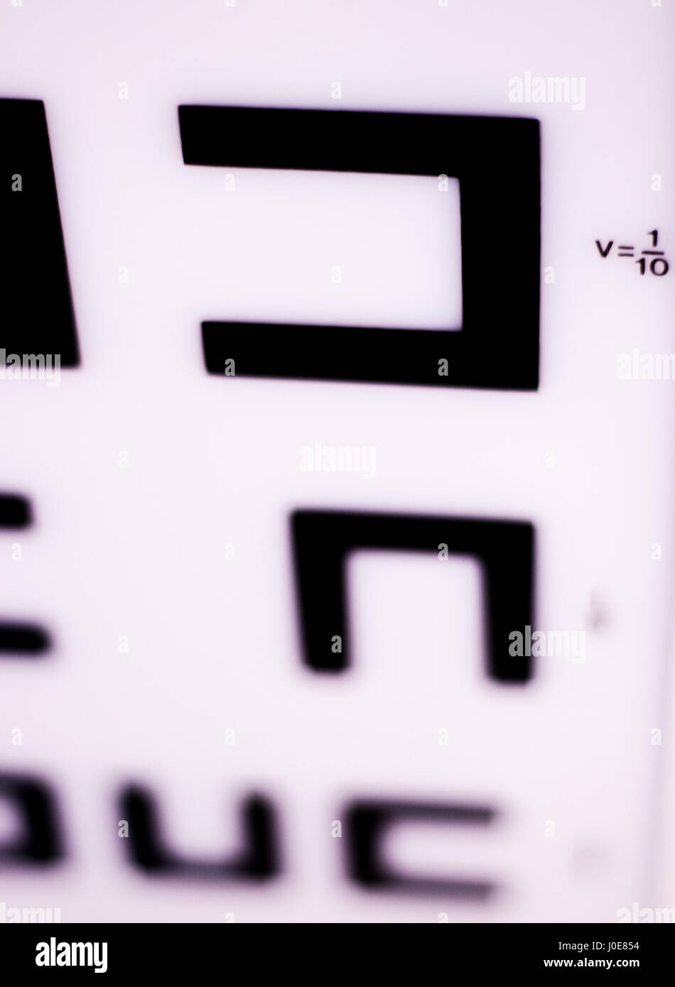 Opticians ophthalmology and optometry eye test chart to test sight and