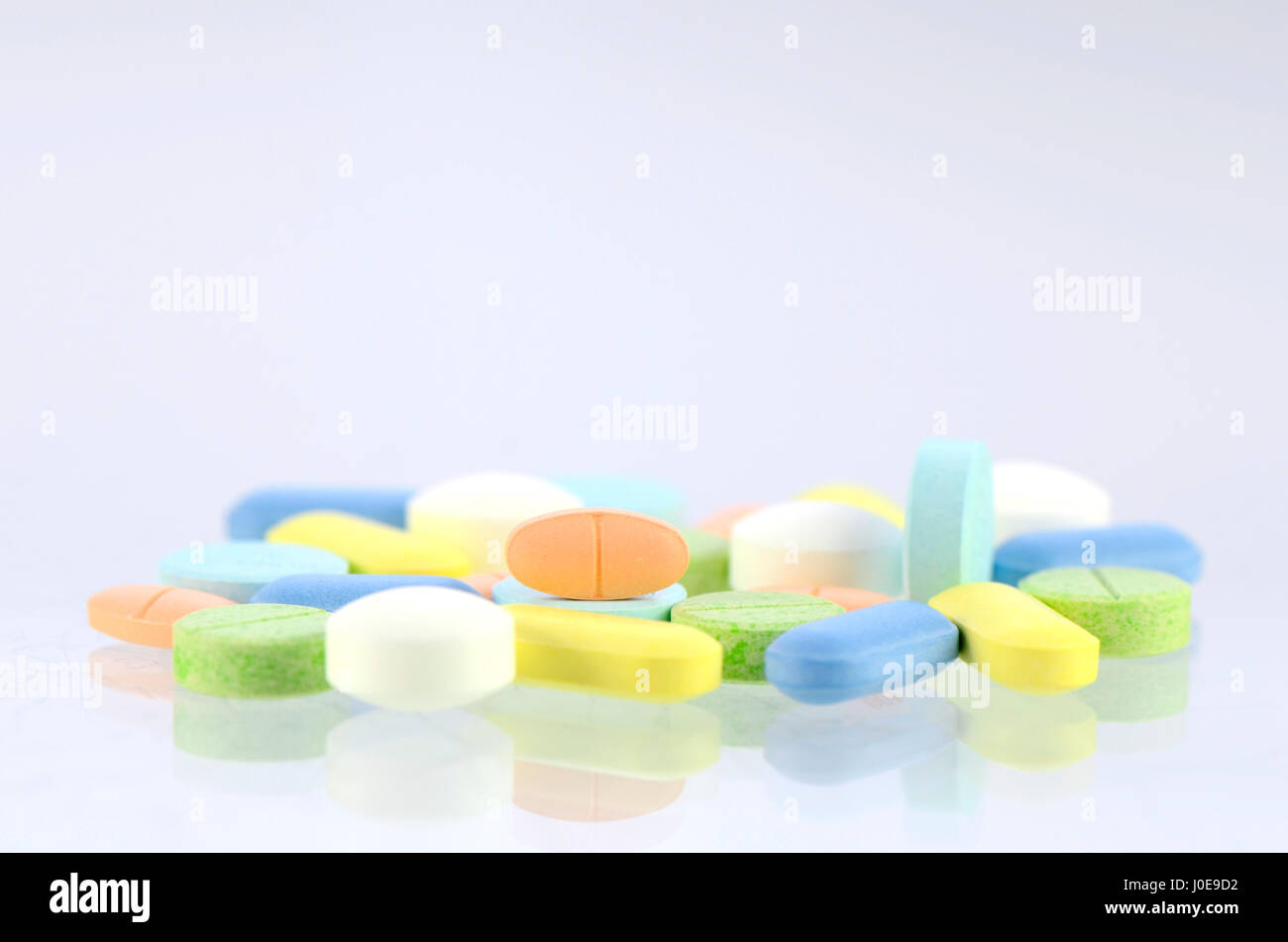 Medicine background, Pharmacy background, Medicine template in pastel tone. Stock Photo